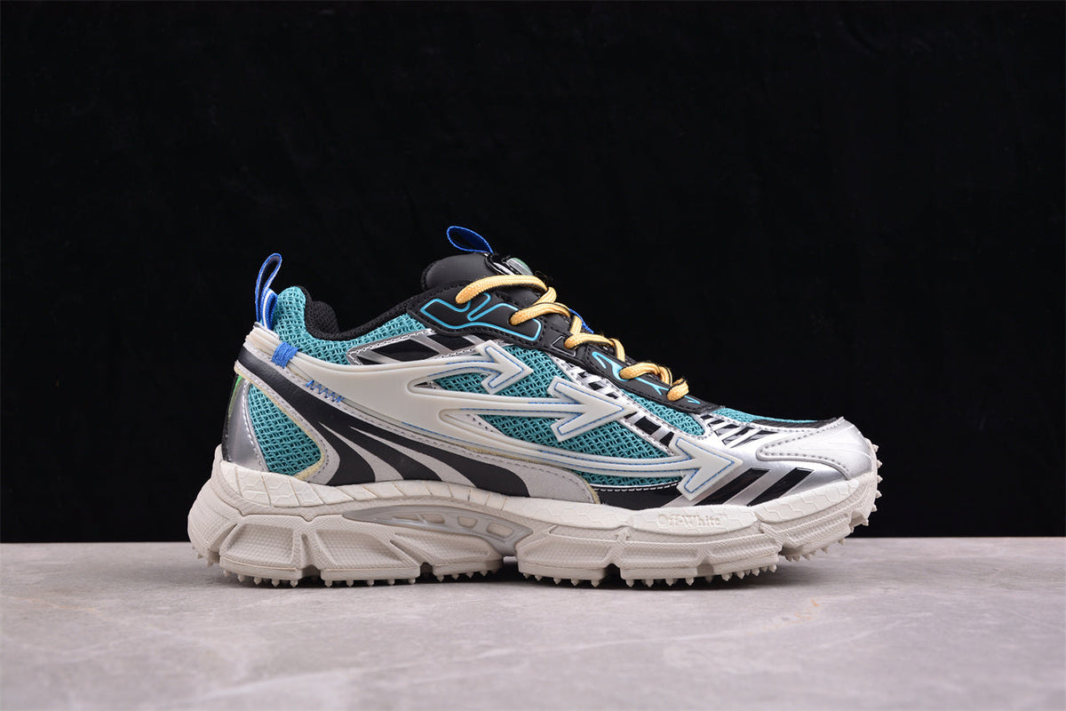 Off-White™ x Nike Terra Forma in the blue/green/silver colorway.