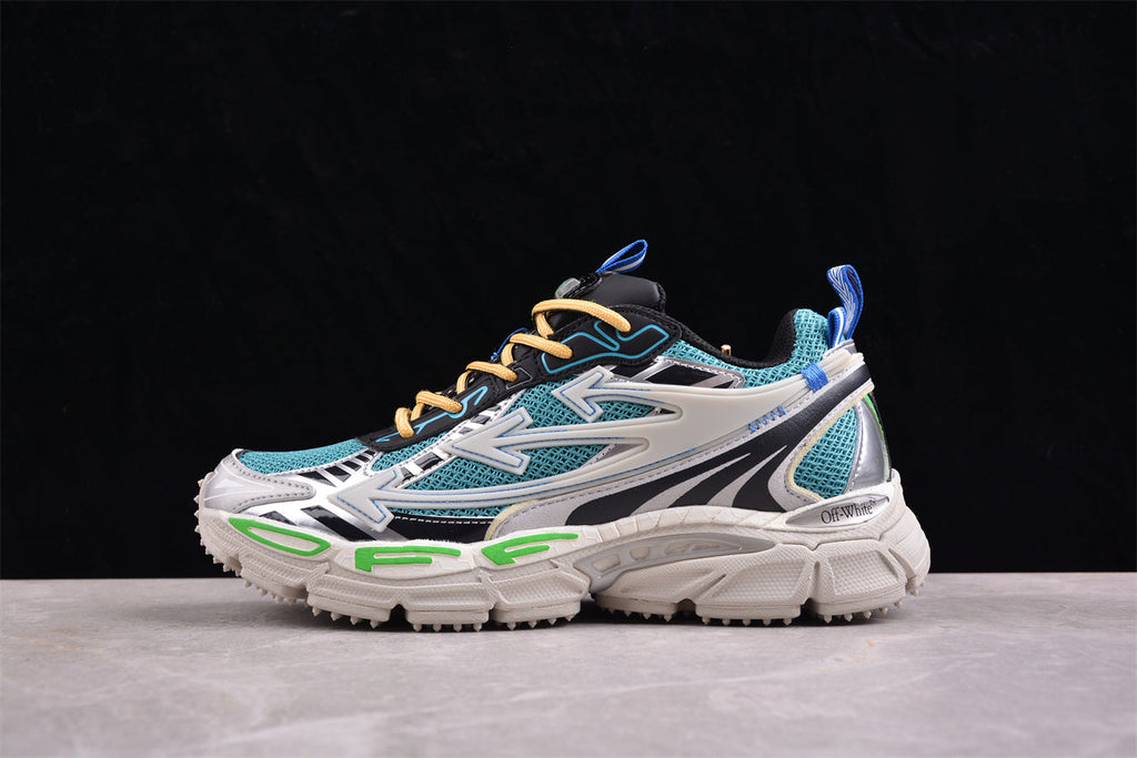 Off-White™ x Nike Terra Forma in the blue/green/silver colorway.