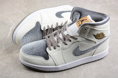Air Jordan 1 Mid, Gray & White Edition