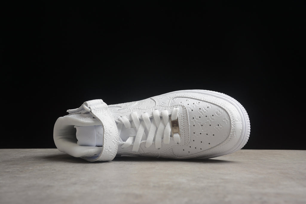 Louis Vuitton x Nike Air Force 1 Mid, All-White Monogram