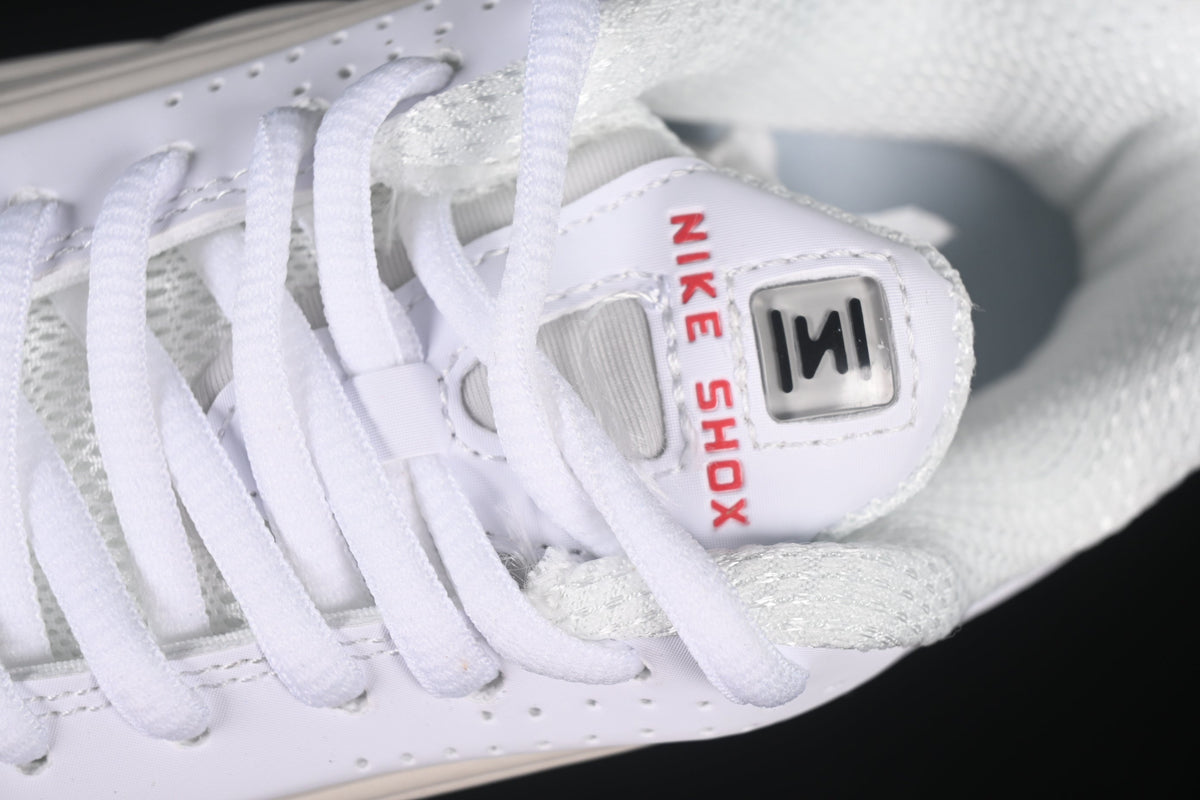 Nike Shox R4 • Upper Colors: White and beige with perforated