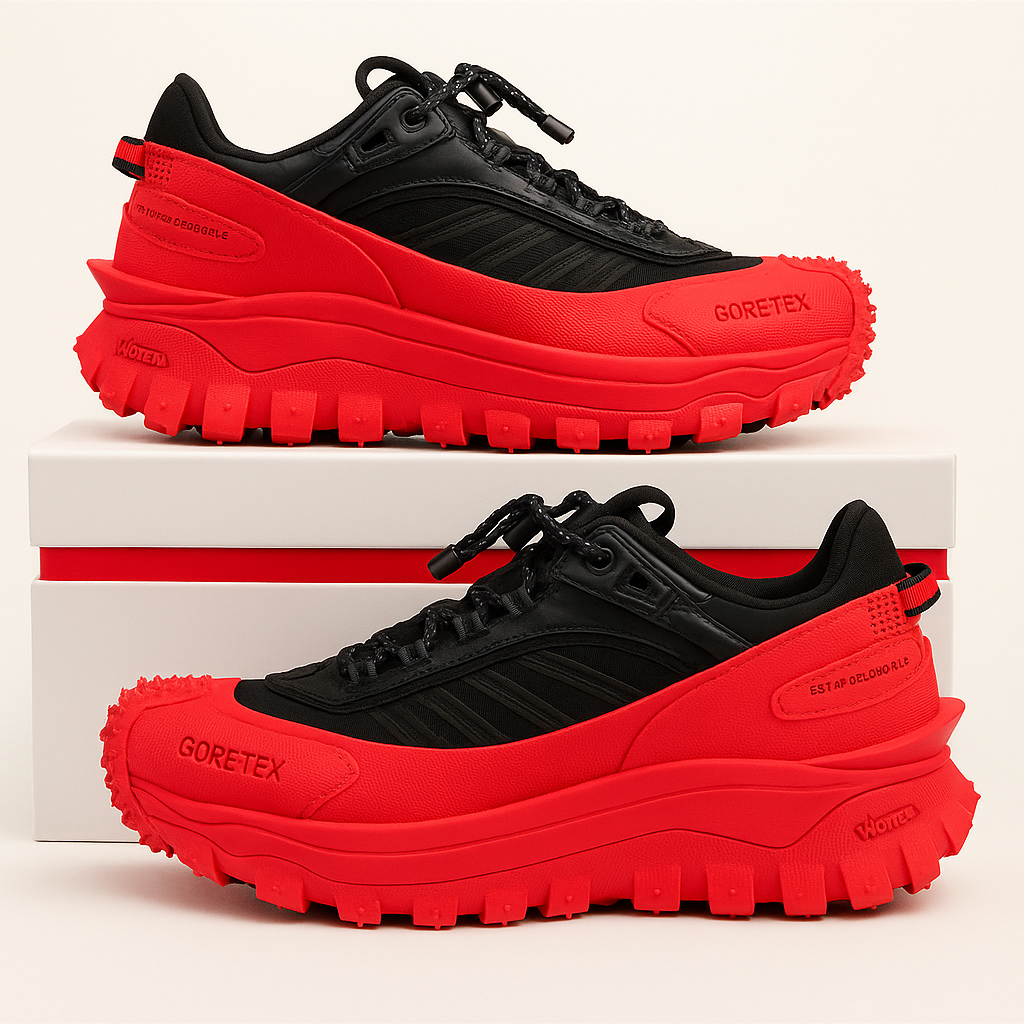 Moncler Trailgrip GTX auffälligen Schwarz-Rot-