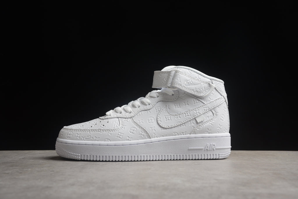 Louis Vuitton x Nike Air Force 1 Mid, All-White Monogram