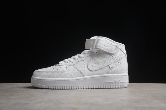 Louis Vuitton x Nike Air Force 1 Mid, All-White Monogram