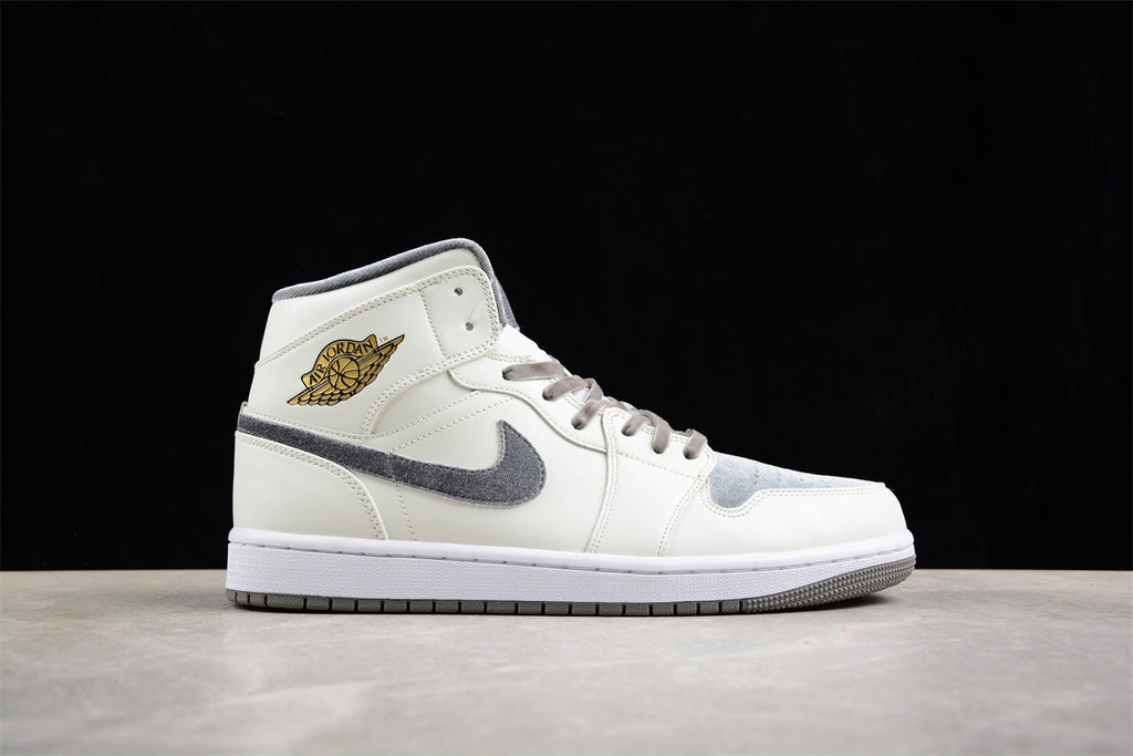 Air Jordan 1 Mid, Gray & White Edition