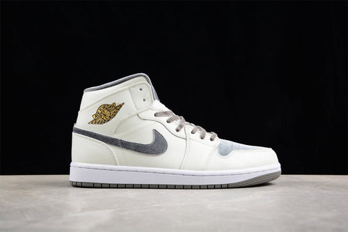 Air Jordan 1 Mid, Gray & White Edition