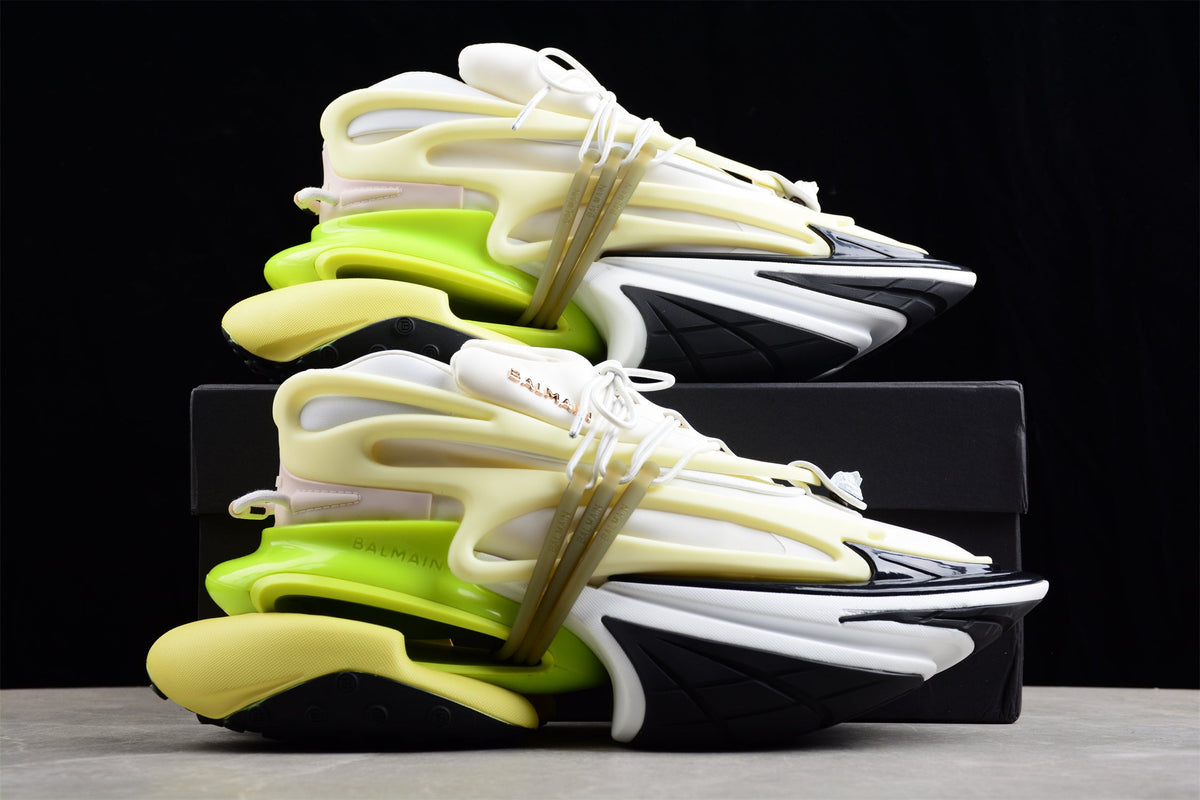 Balmain B-Runner Sneakers White/Yellow Neon Green