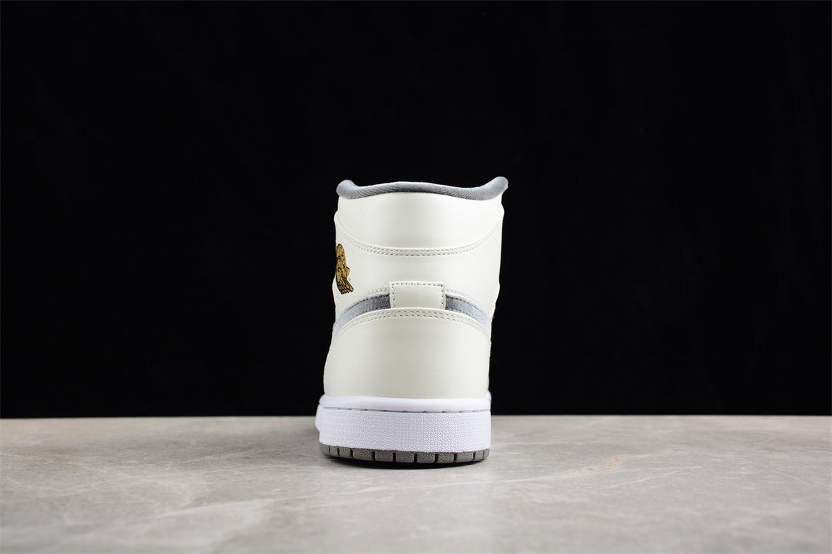 Air Jordan 1 Mid, Gray & White Edition