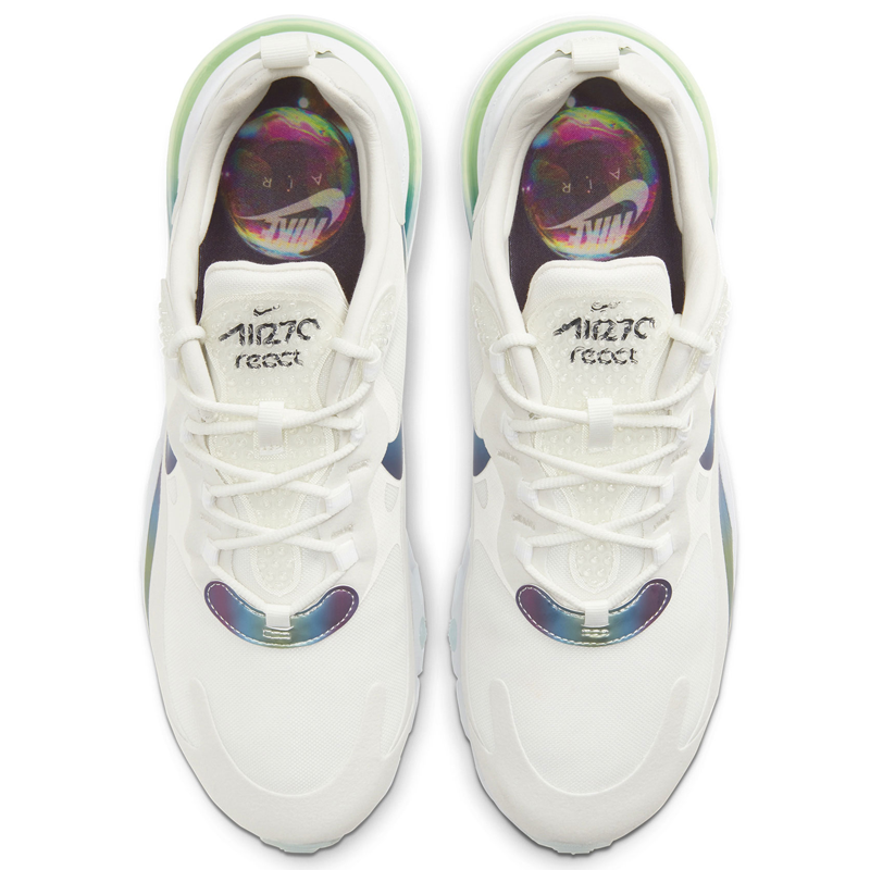 Nike Air Max 270 React, White Iridescent Edition