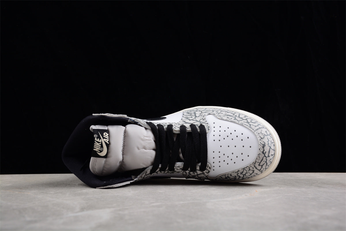Jordan 1 High OG White Cement" AJ1 Joe 1, Elephant Pattern