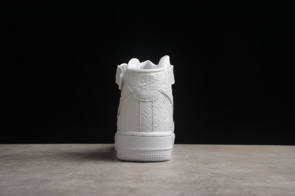 Louis Vuitton x Nike Air Force 1 Mid, All-White Monogram