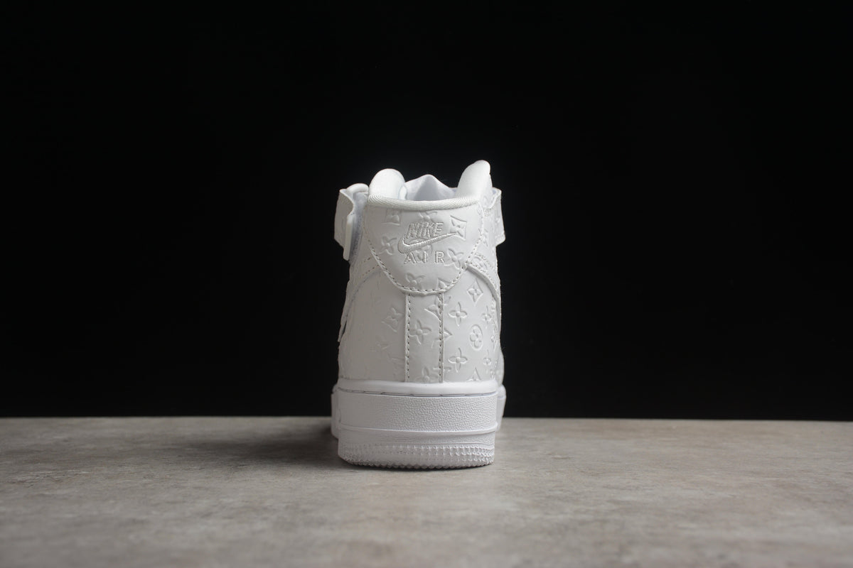 Louis Vuitton x Nike Air Force 1 Mid, All-White Monogram