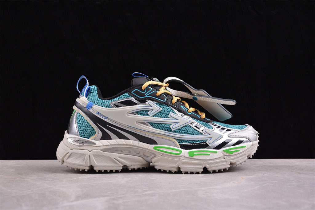 Off-White™ x Nike Terra Forma in the blue/green/silver colorway.