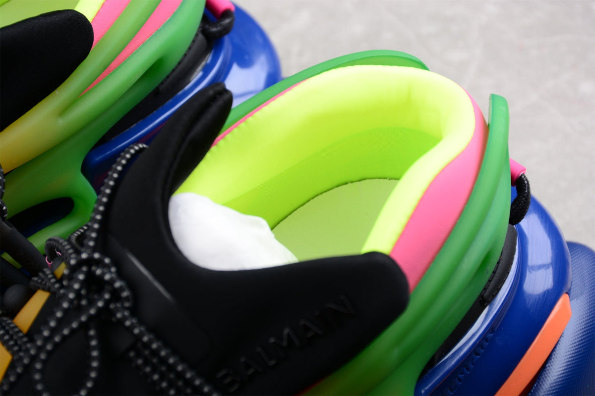 Balmain B-Runner Sneakers Multicolor Neon, Luxus trifft Future-Design in Farbe