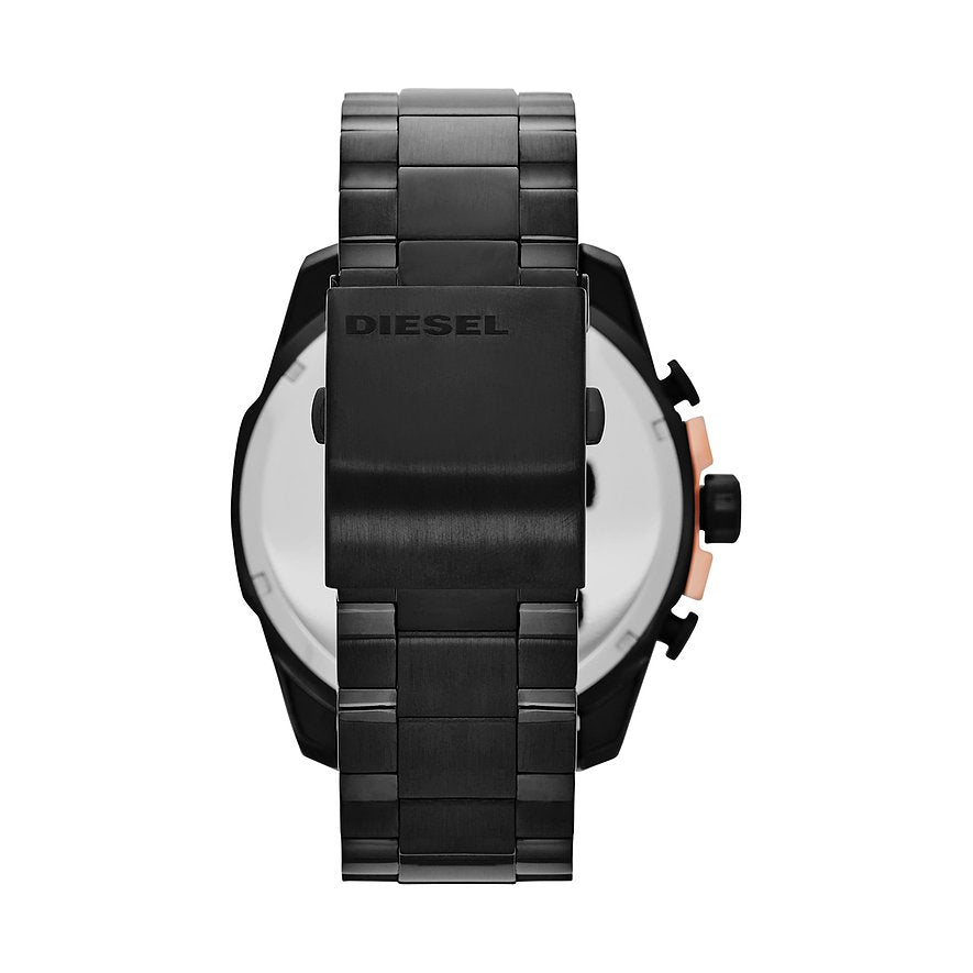 Diesel Mega Chief DZ4309, Black and Rose Gold Tone, view 3