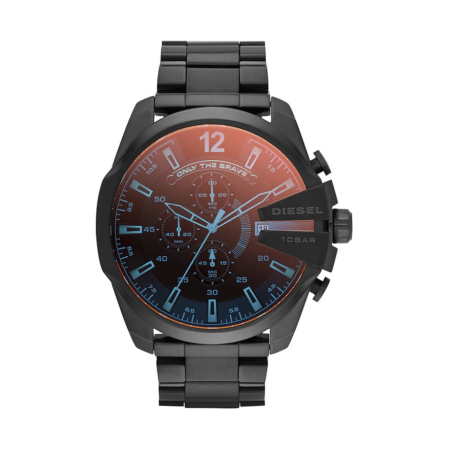 Diesel Mega Chief DZ4318, Iridescent Dial and Black Steel, view 1