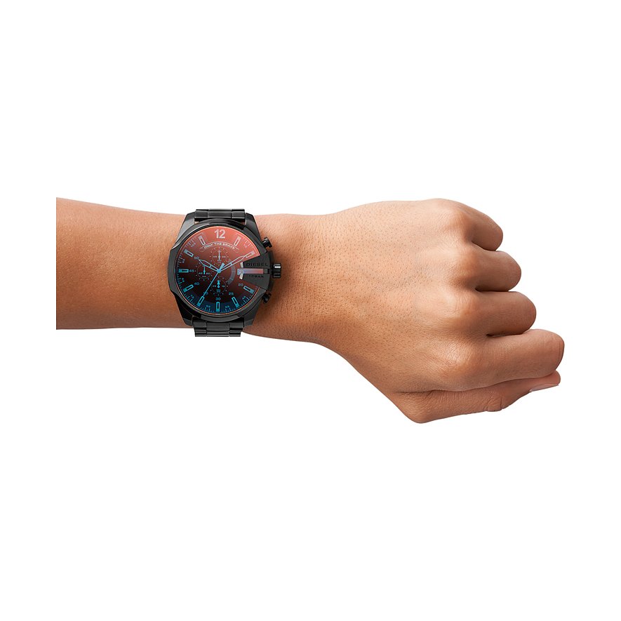 Diesel Mega Chief DZ4318, Iridescent Dial and Black Steel, view 2
