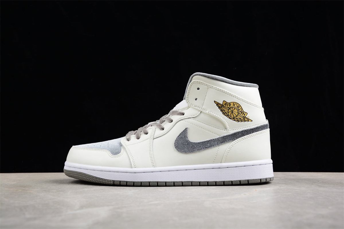 Air Jordan 1 Mid, Gray & White Edition
