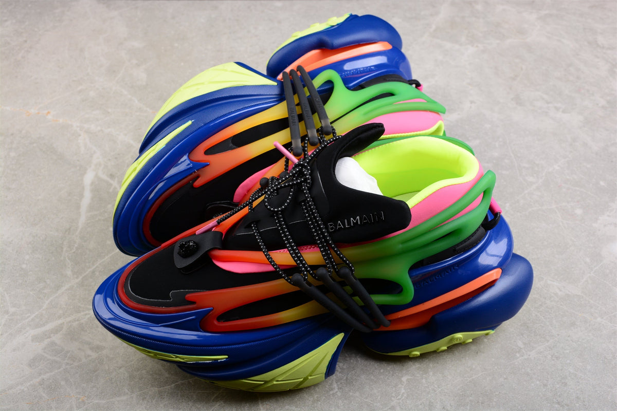 Balmain B-Runner Sneakers Multicolor Neon, Luxus trifft Future-Design in Farbe