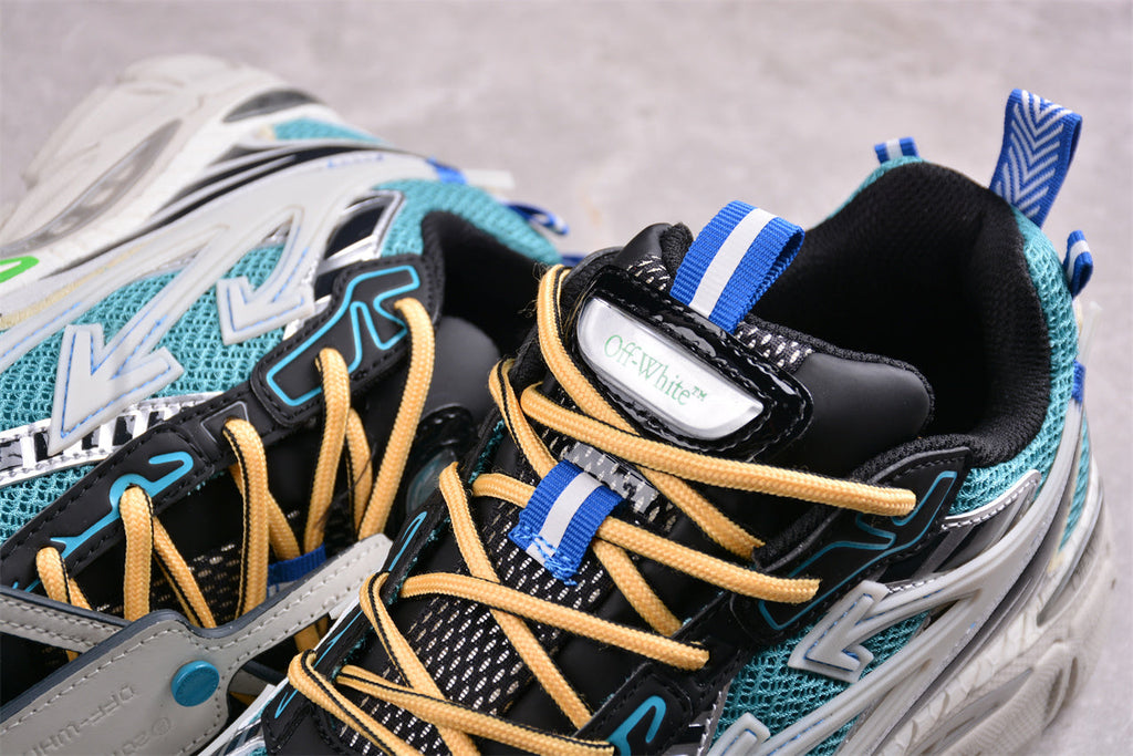 Off-White™ x Nike Terra Forma in the blue/green/silver colorway.
