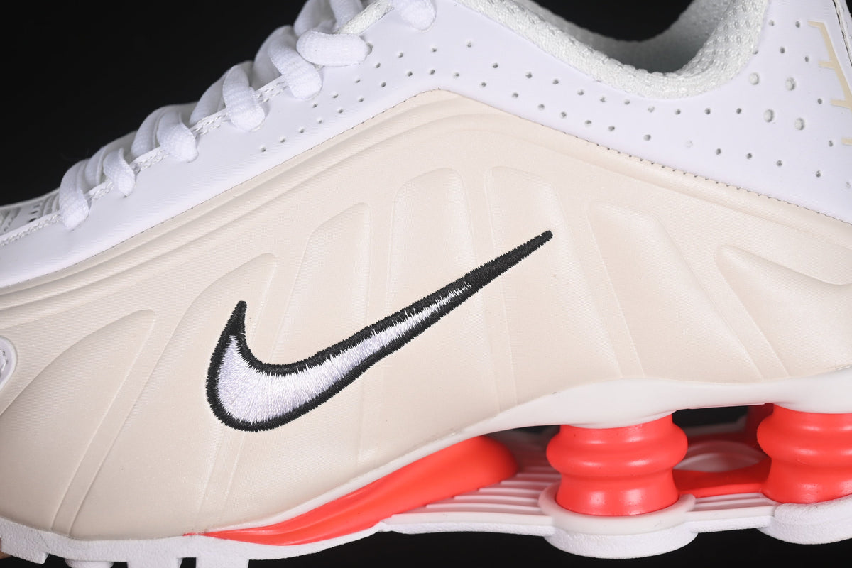 Nike Shox R4 • Upper Colors: White and beige with perforated