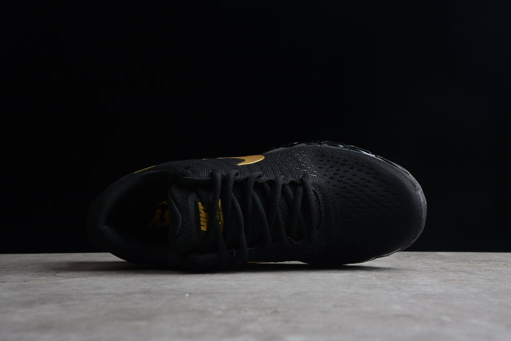 Nike Air Max 2017 in einer auffälligen Black/Gold-Farbkombination.