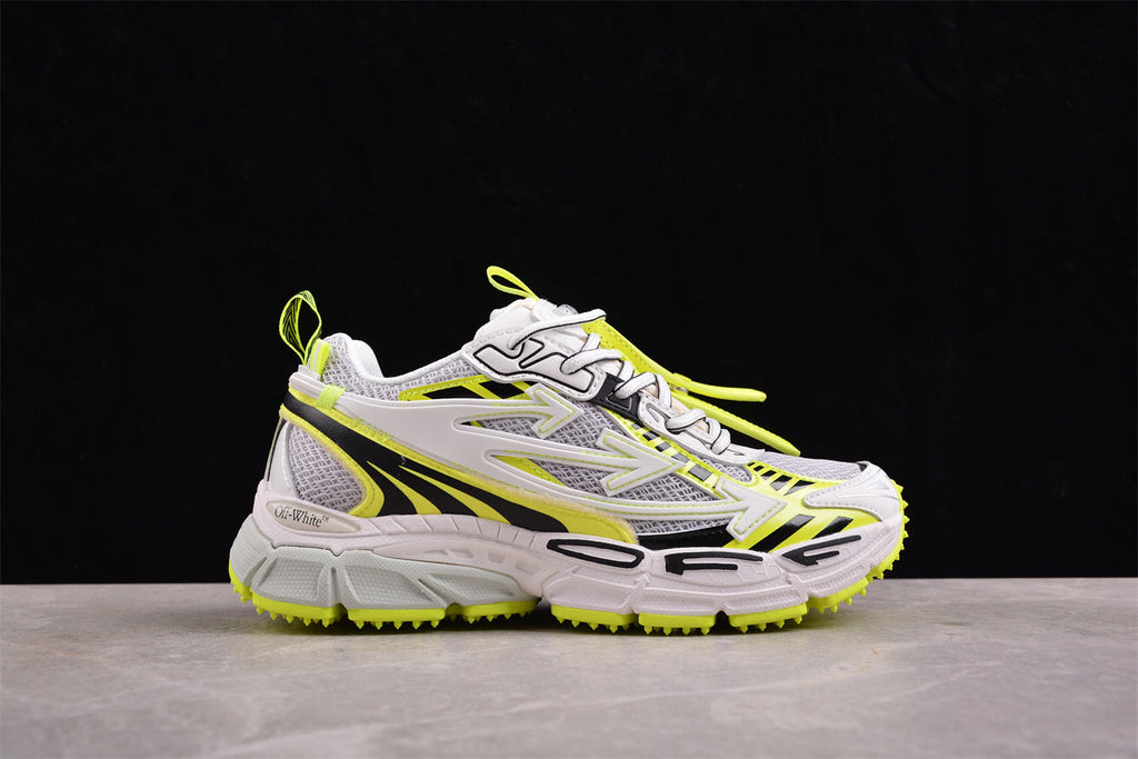 Off-White™ x Nike Zoom Vomero 5, Weiß/Neon-Gelb/Schwarz