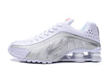 Nike shox R4 🌟🌟🌟🌟 🌟 White Metallic Silver (swoosh, side
