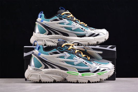 Off-White™ x Nike Terra Forma in the blue/green/silver colorway.