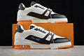 Louis Vuitton LV Trainer Sneaker Low, Black/White/Orange Italian Handmade Luxury)