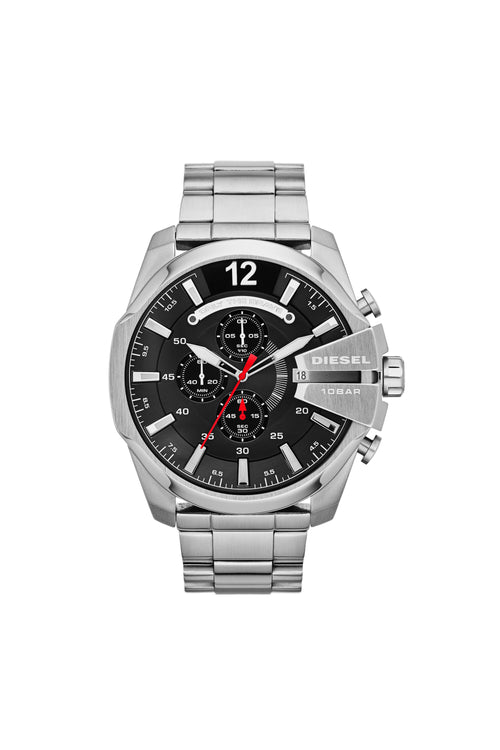 Diesel Mega Chief DZ4308, Silver Tone and Black, view 1