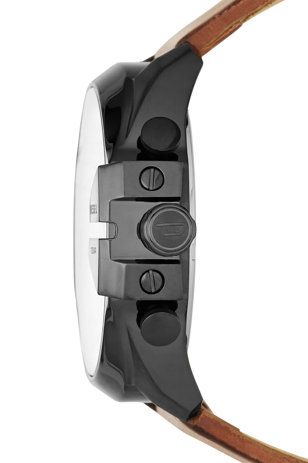 Diesel Mega Chief DZ4343, Gunmetal and Brown Leather, view 2