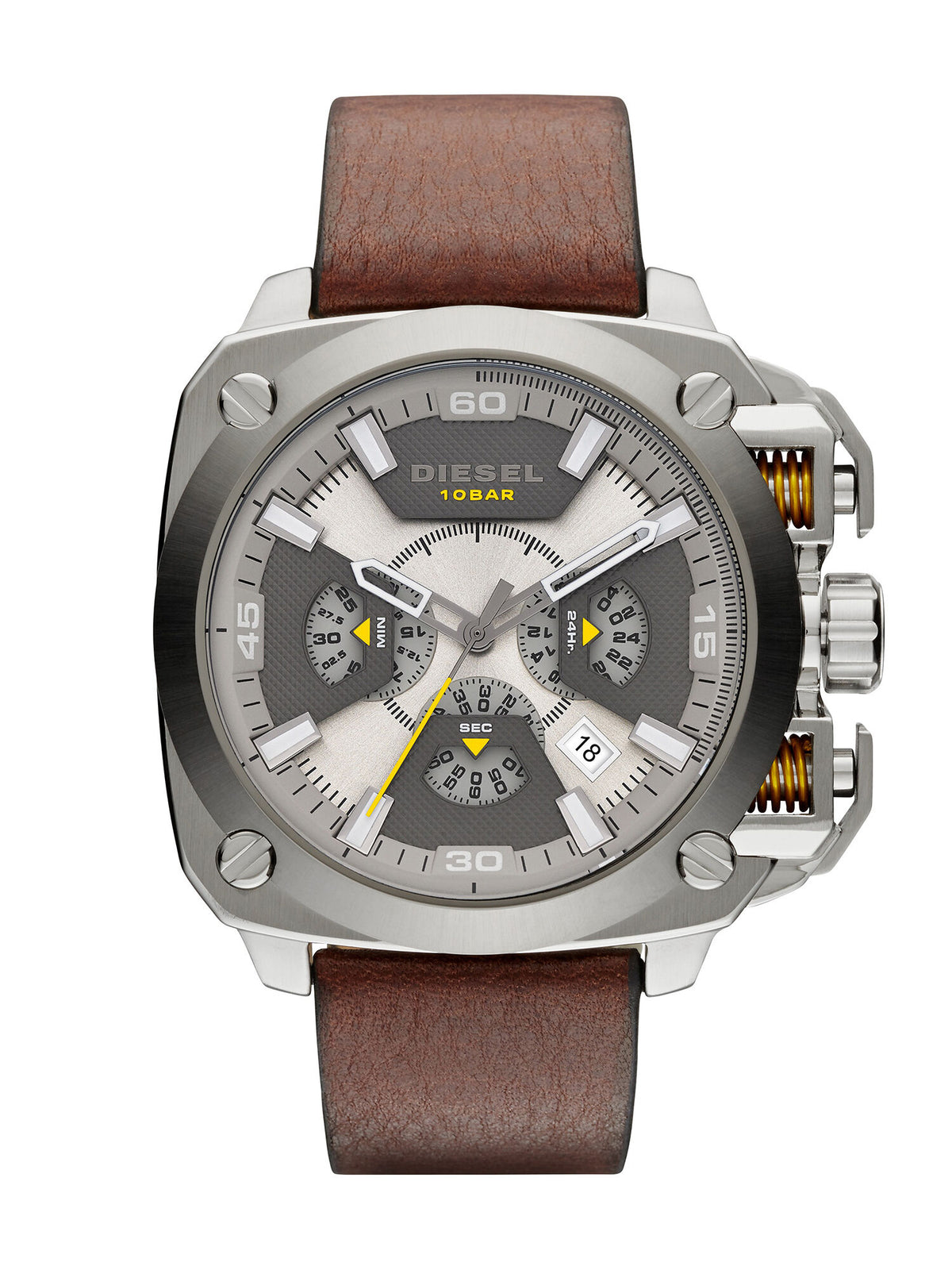 Diesel BAMF DZ7343, Grey and Brown Leather, view 1
