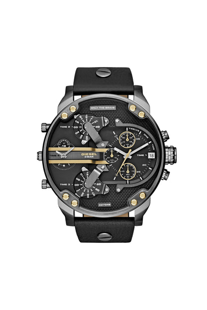 Diesel Mr. Daddy 2.0 DZ7348, Gunmetal and Black Leather, view 1
