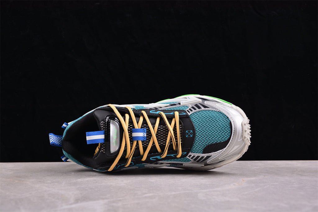 Off-White™ x Nike Terra Forma in the blue/green/silver colorway.
