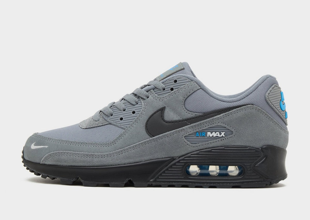 Nike Air Max 90 Grey Black Blue, Air Cushion Shoes