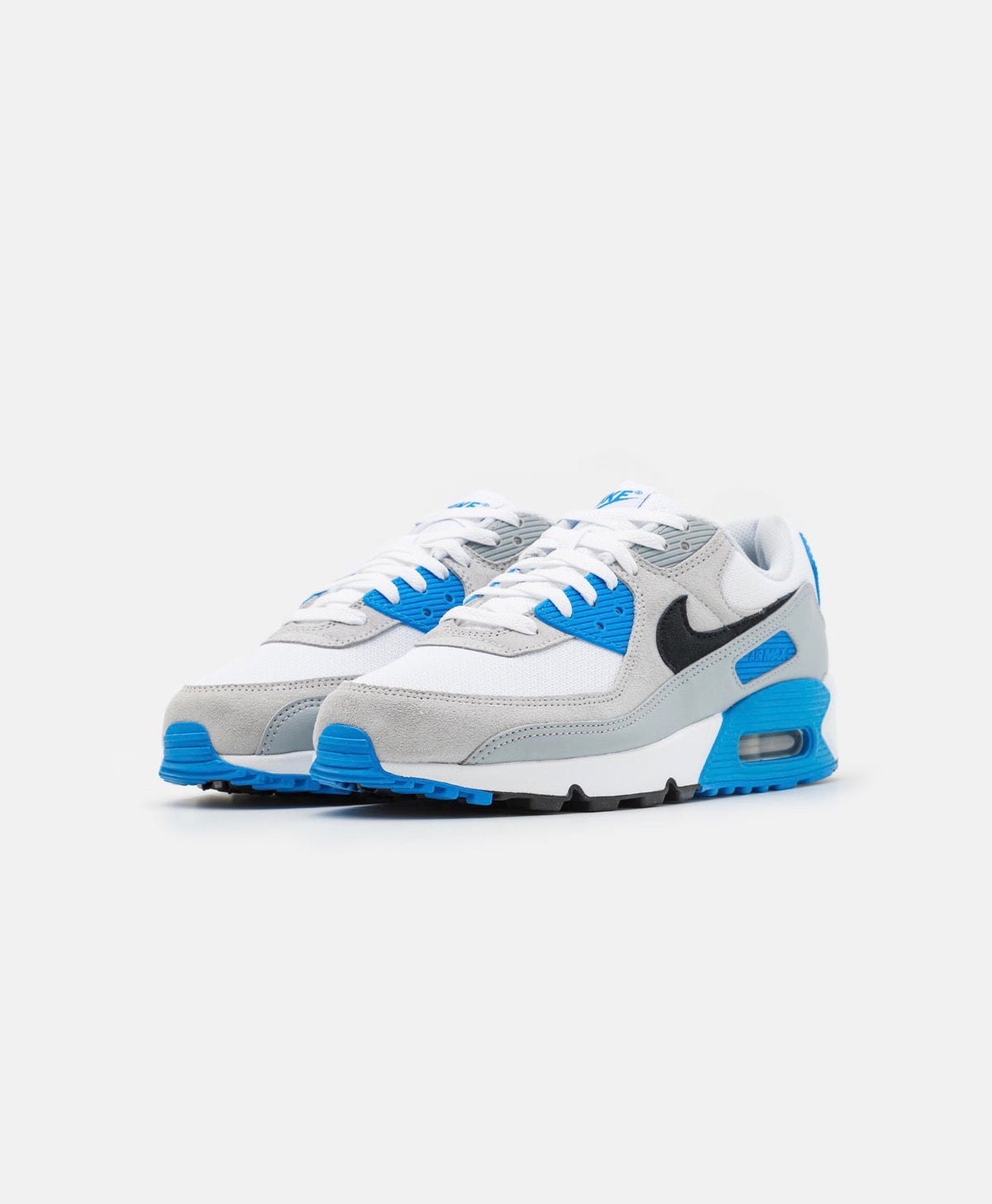 Nike Air Max 90 White Grey Blue, Classic Comfort Sneakers