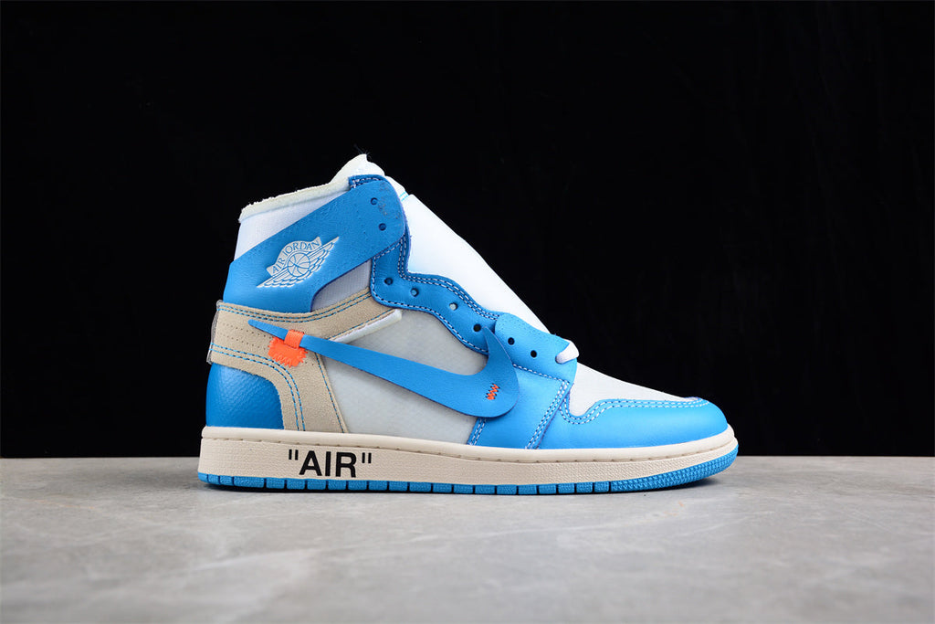 Air Jordan OW AJ1 Joe 1 Joint North Carolina Blue, High-Top Basketball Shoes
