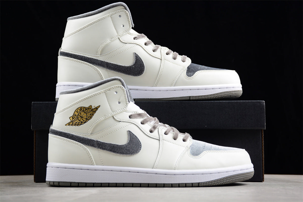 Air Jordan 1 Mid, Gray & White Edition