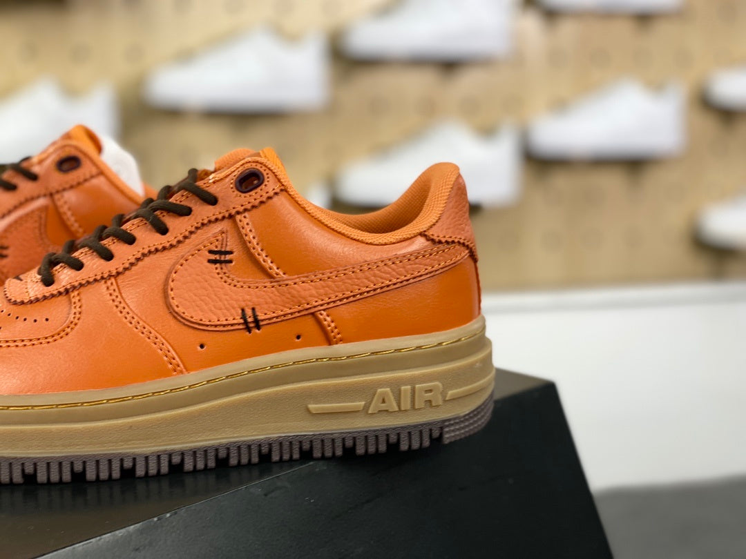 Orange and brown low-top sneakers, product detail 3011