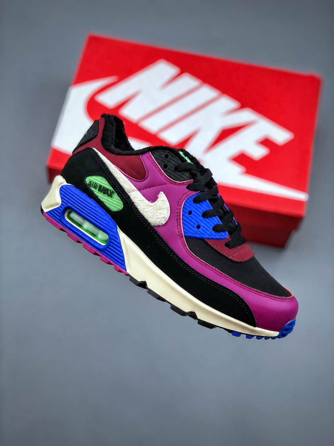 Nike Air Max 90, Black Magenta and Blue