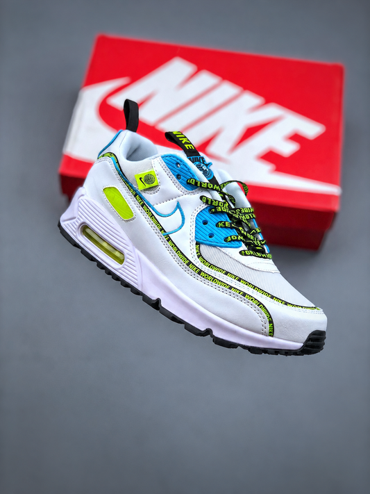 Nike Air Max 90 Worldwide, White Blue and Volt